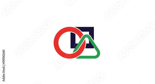 Geometric shapes logo design elements.