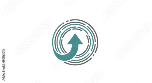 Green Arrow Circular Graphic Symbol.