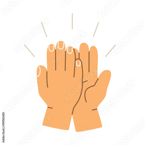 hands giving high five as a symbol of teamwork, success and celebration, positive interaction and cooperation concept, great for business, sport and motivation themes- vector illustration