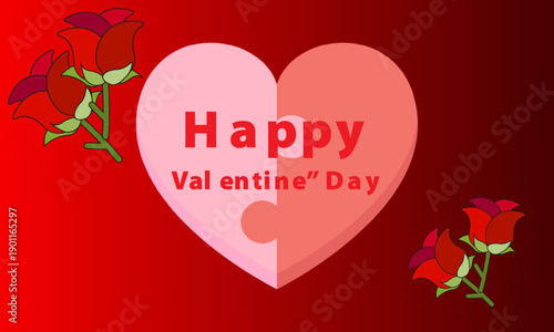 Happy Valentine's Day Poster or banner with cute font