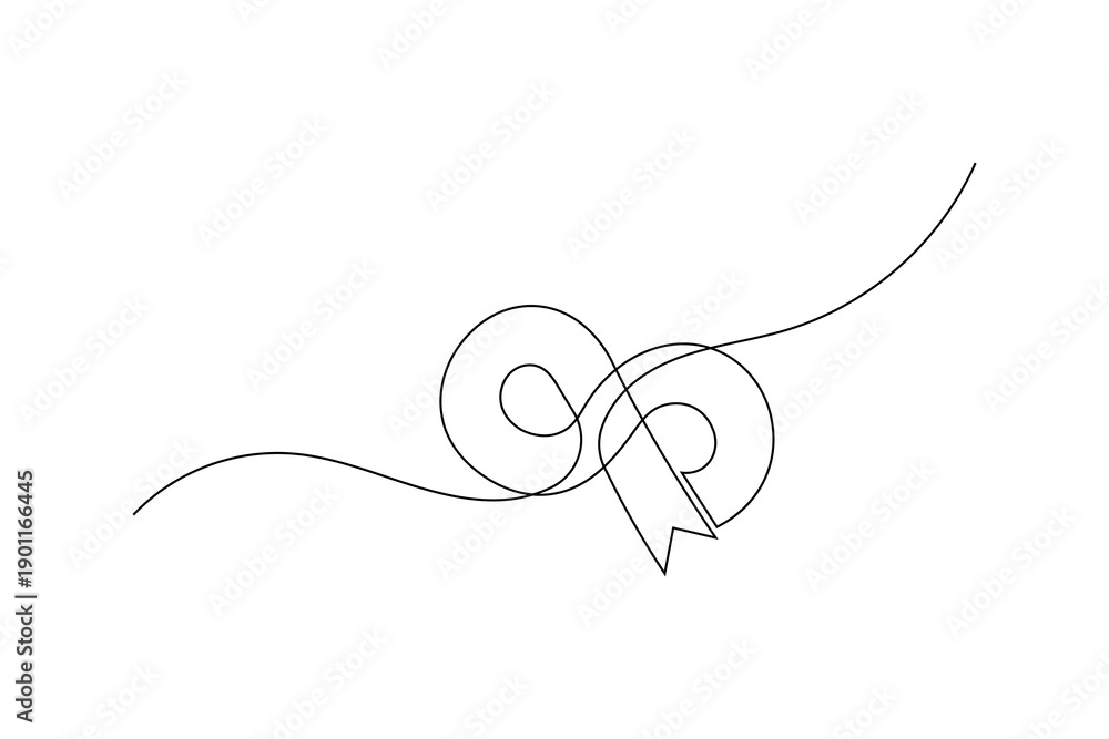 Obraz premium Looped ribbon swirl continuous one line drawing for creative design minimalist vector illustration