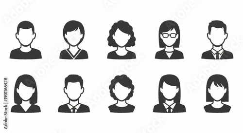 Collection of Diverse User Profile Icons Representing People.