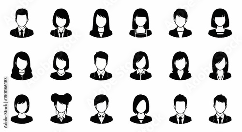 Collection of diverse user profile icons representing people.