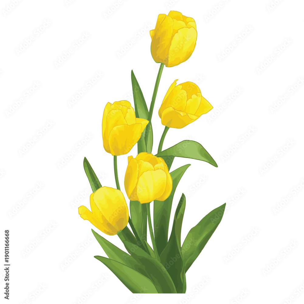 Fototapeta premium Colorful Cartoon Flower Bouquet Illustration