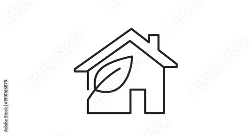 A comprehensive set of line icons representing real estate, property management, smart home technology, and urban development concepts.