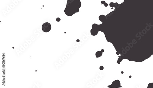Black and abstract inkblot texture with scattered dots and irregular shapes monochrome