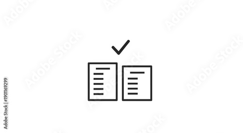 Simple Line Icon of Checklist Approved.