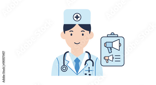 Modern healthcare professional with health monitoring tools and friendly demeanor