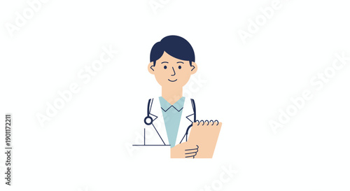 Friendly young male doctor with stethoscope and clipboard representing healthcare professional oversight and patient care in