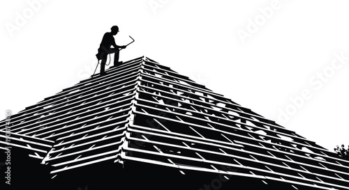 A farmer in overalls and a hat bending down to lift a metal bucket from the ground in a simple illustration.
