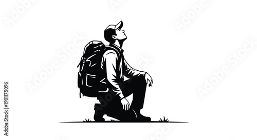 A farmer in overalls and a hat bending down to lift a metal bucket from the ground in a simple illustration.