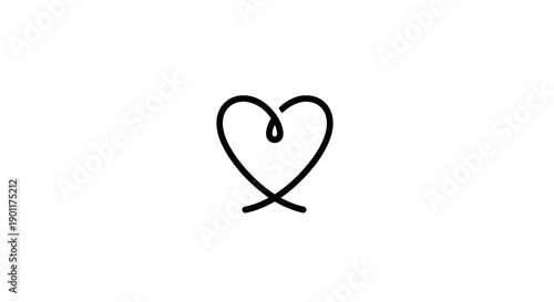 Hand drawn heart love symbol.