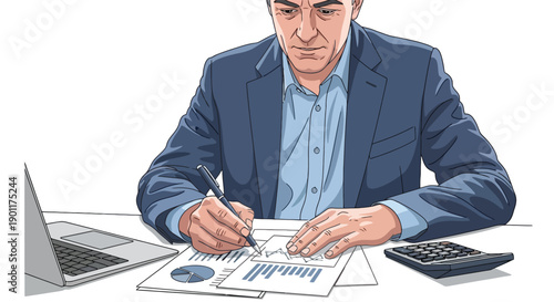 A farmer in overalls and a hat bending down to lift a metal bucket from the ground in a simple illustration.