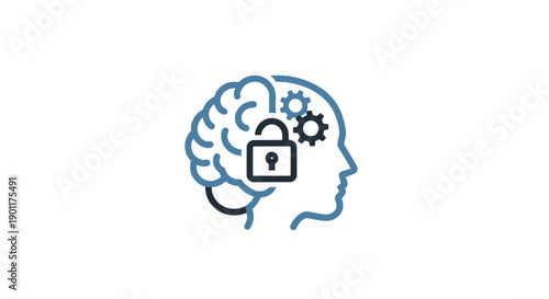 Human Head Brain Security Lock Mechanism.
