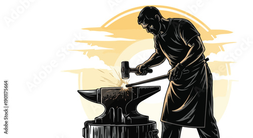 A farmer in overalls and a hat bending down to lift a metal bucket from the ground in a simple illustration.