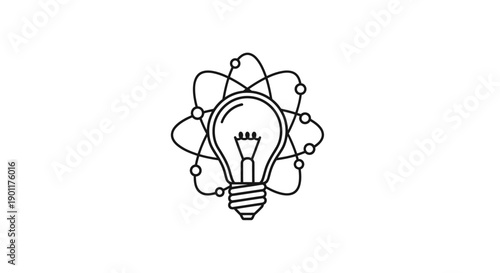 Light Bulb with Atom Design.