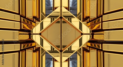 Wallpaper Mural Abstract Golden Diamond Shape Architecture Reflection. Torontodigital.ca