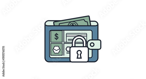 Locked Wallet with Cash and Cards.