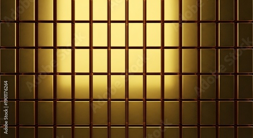 Wallpaper Mural Golden Grid Pattern with Dramatic Lighting and Shadows. Torontodigital.ca