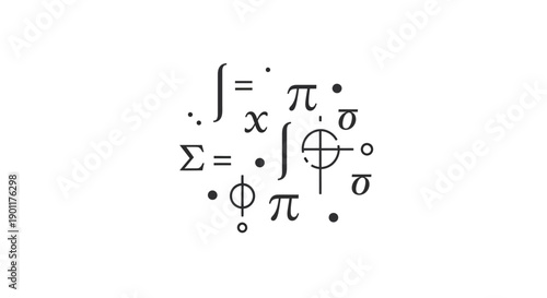 Mathematical symbols and Greek letters.