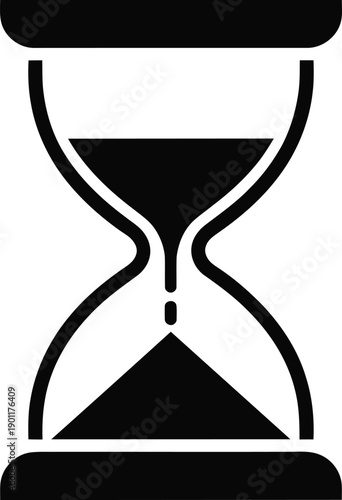 Hourglass Icon for Time Management and Deadline Concept Vector