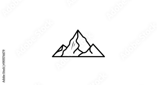 Mountain range silhouette graphic illustration.