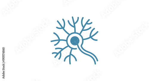 Neuron cell with dendrites and axon.