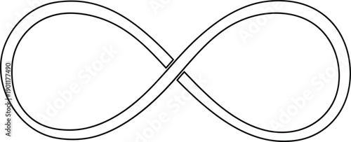 Double line infinity symbol shows endless.