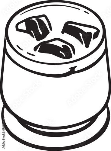 Glass of Iced Drink with Ice Cubes 