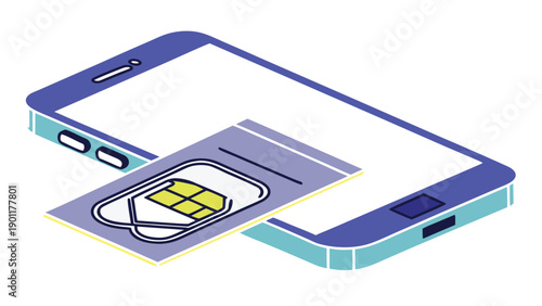 Minimal Vector Illustration of Smartphone and SIM Card