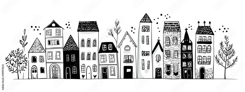 Fototapeta premium vector architecture houses illustration 