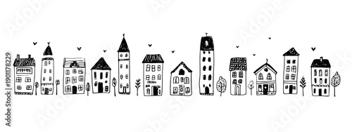 vector architecture houses illustration  