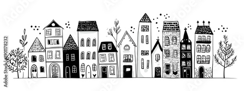 vector architecture houses illustration  
