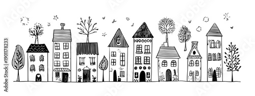 vector architecture houses illustration  