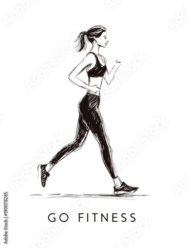 vector illustration of a running woman fitness motivation 