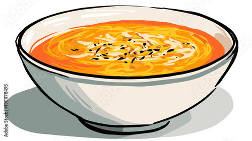cup of hot soup vector illustration 