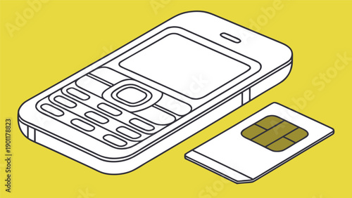 Minimal Vector Illustration of Smartphone and SIM Card