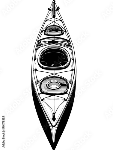 black and white canoe vector illlustration boat 