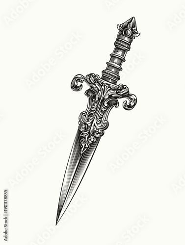 sword vector illustration isolated on white background 