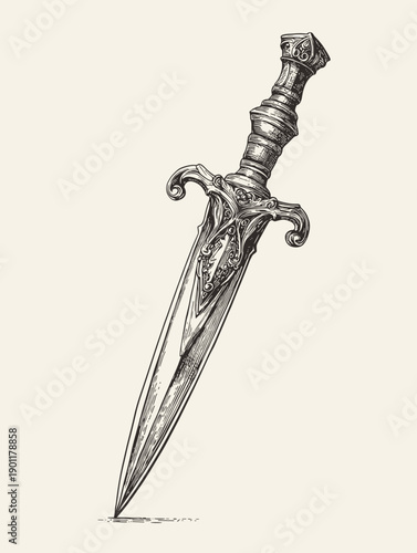 sword vector illustration isolated on white background 