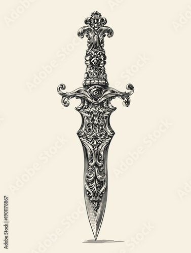sword vector illustration isolated on white background 