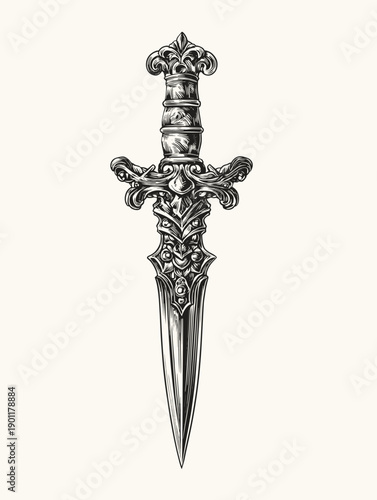 sword vector illustration isolated on white background 
