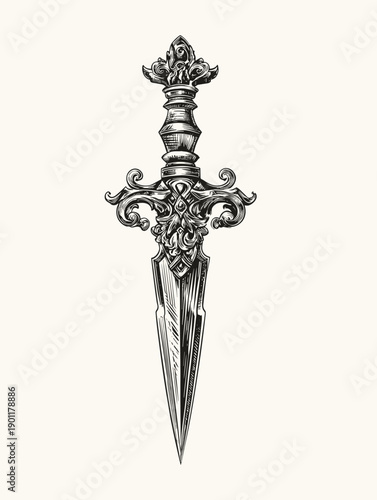 sword vector illustration isolated on white background 