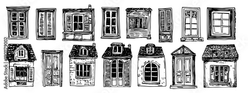 set of antique windows