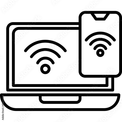 Multiple screens with wireless signals Icon