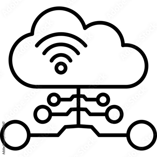 Cloud with network connections Icon