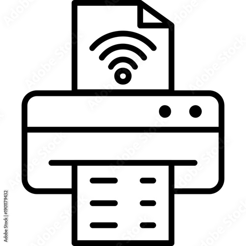 Printer with wireless signal Icon