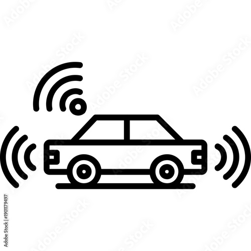 Car with wireless signals Icon