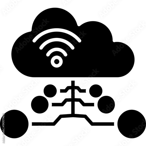 Cloud with network connections Icon