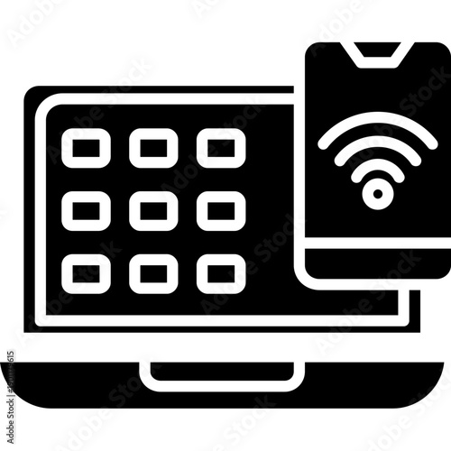 Smartphone connected to laptop Icon
